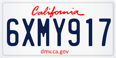 CA license plate 6XMY917