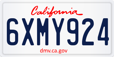 CA license plate 6XMY924