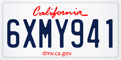 CA license plate 6XMY941