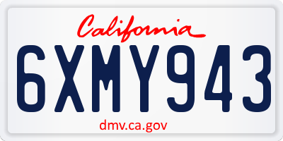 CA license plate 6XMY943