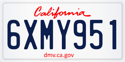 CA license plate 6XMY951