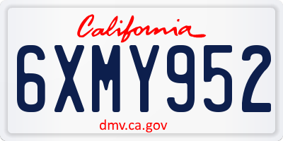 CA license plate 6XMY952