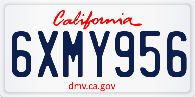 CA license plate 6XMY956