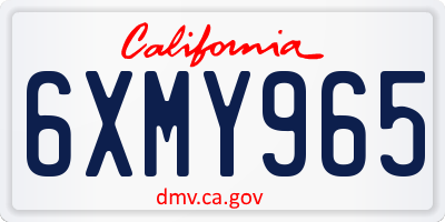 CA license plate 6XMY965