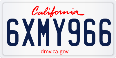 CA license plate 6XMY966