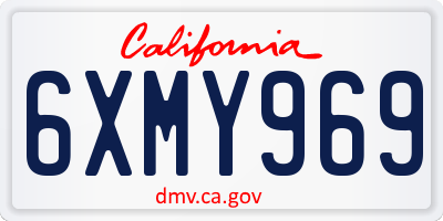 CA license plate 6XMY969