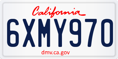 CA license plate 6XMY970