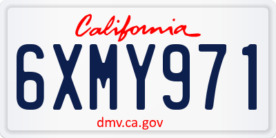 CA license plate 6XMY971