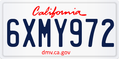 CA license plate 6XMY972