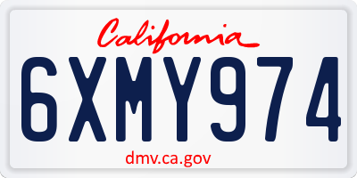 CA license plate 6XMY974