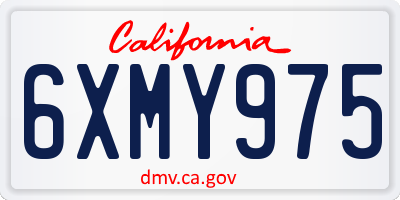 CA license plate 6XMY975