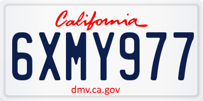 CA license plate 6XMY977