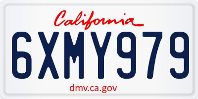 CA license plate 6XMY979