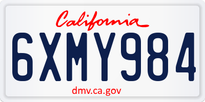 CA license plate 6XMY984
