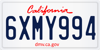CA license plate 6XMY994