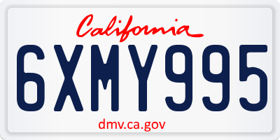 CA license plate 6XMY995