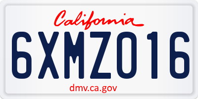 CA license plate 6XMZ016