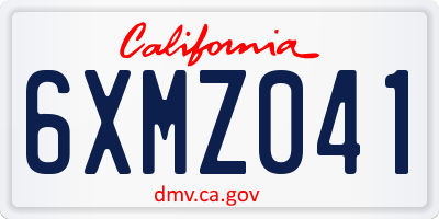 CA license plate 6XMZ041