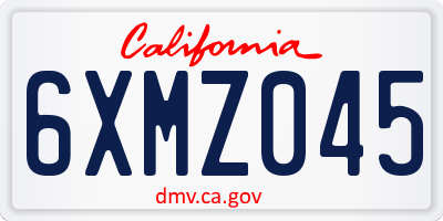 CA license plate 6XMZ045