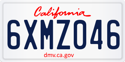 CA license plate 6XMZ046