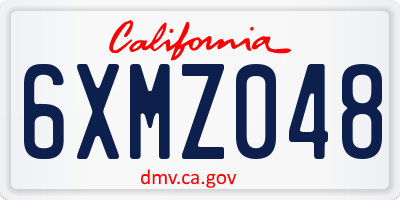 CA license plate 6XMZ048