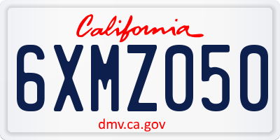 CA license plate 6XMZ050