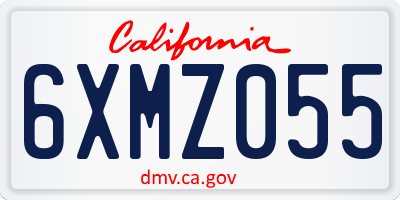 CA license plate 6XMZ055