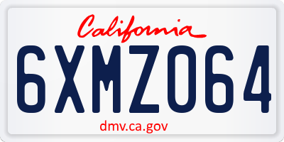 CA license plate 6XMZ064