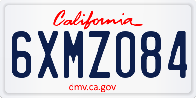 CA license plate 6XMZ084