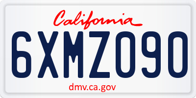 CA license plate 6XMZ090