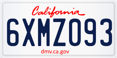 CA license plate 6XMZ093