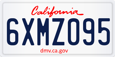 CA license plate 6XMZ095