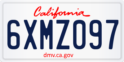 CA license plate 6XMZ097