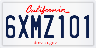 CA license plate 6XMZ101