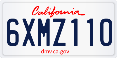 CA license plate 6XMZ110
