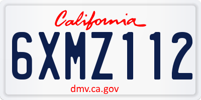 CA license plate 6XMZ112