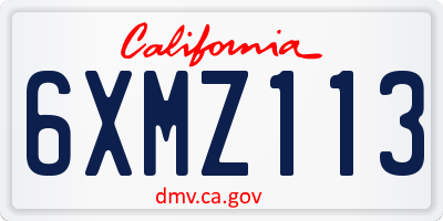CA license plate 6XMZ113