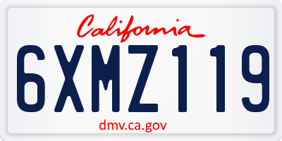 CA license plate 6XMZ119