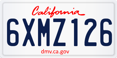 CA license plate 6XMZ126