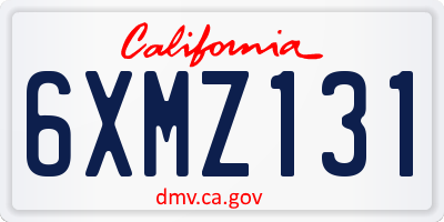 CA license plate 6XMZ131