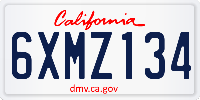 CA license plate 6XMZ134