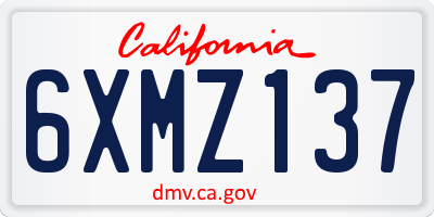 CA license plate 6XMZ137