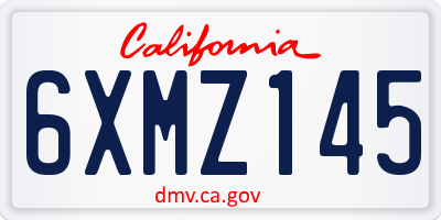 CA license plate 6XMZ145