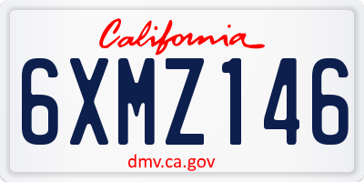 CA license plate 6XMZ146