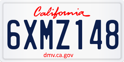 CA license plate 6XMZ148