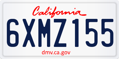 CA license plate 6XMZ155
