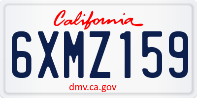 CA license plate 6XMZ159