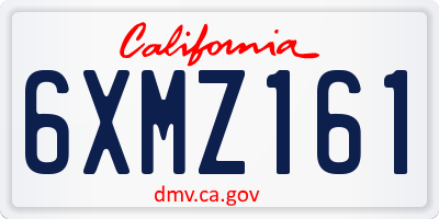 CA license plate 6XMZ161
