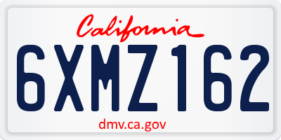 CA license plate 6XMZ162
