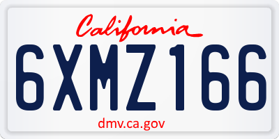 CA license plate 6XMZ166